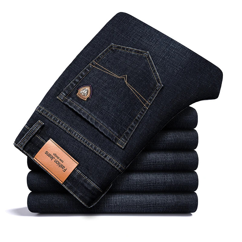 Gabrielle | Jean Stacked Bleu en Denim Uni