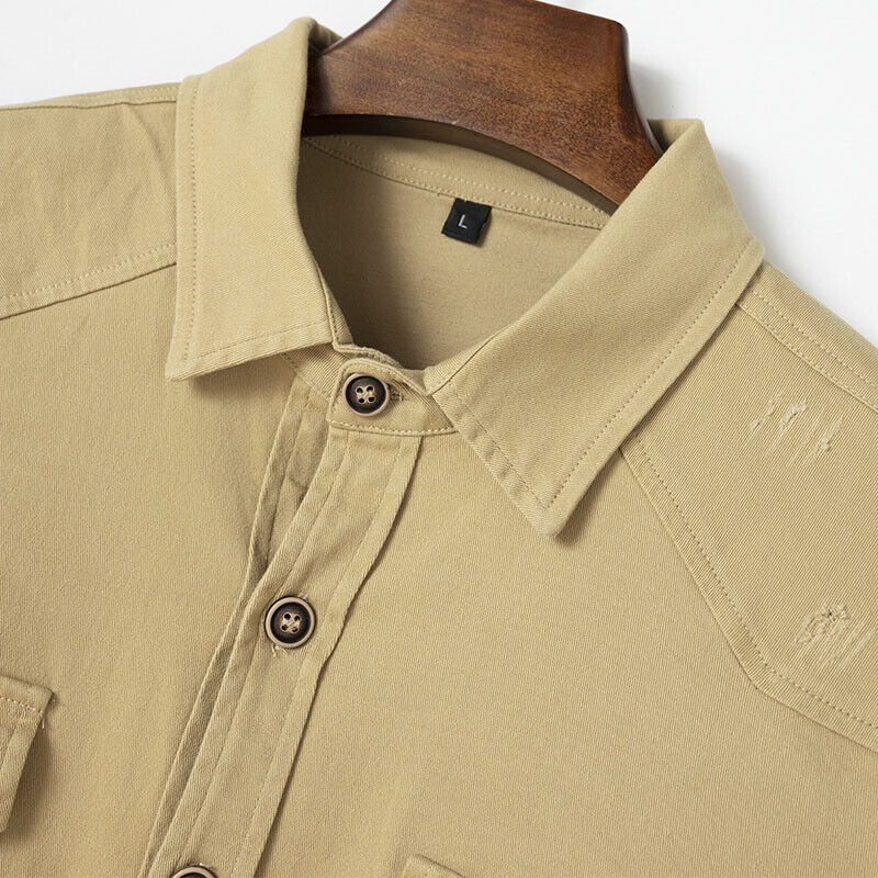 Guillaume | Chemise Homme Cargo Manches Longues Noire