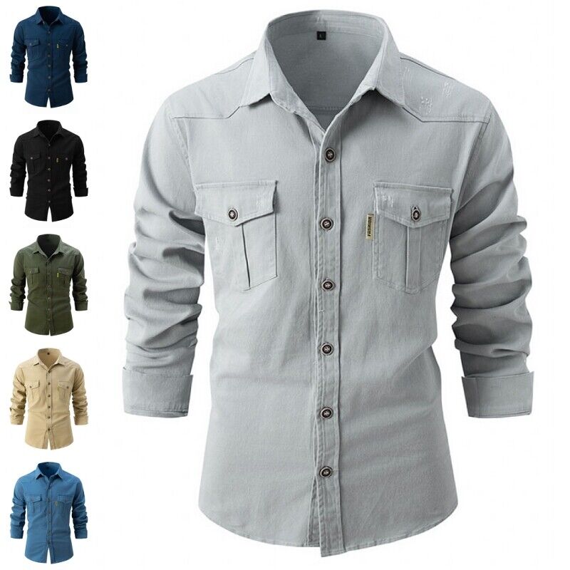 Guillaume | Chemise Homme Cargo Manches Longues Noire