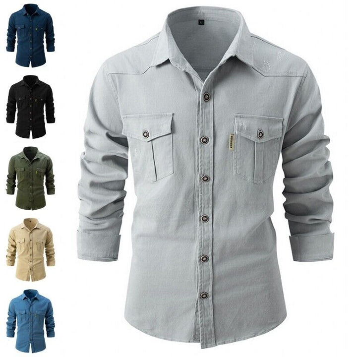 Guillaume | Chemise Homme Cargo Manches Longues Noire