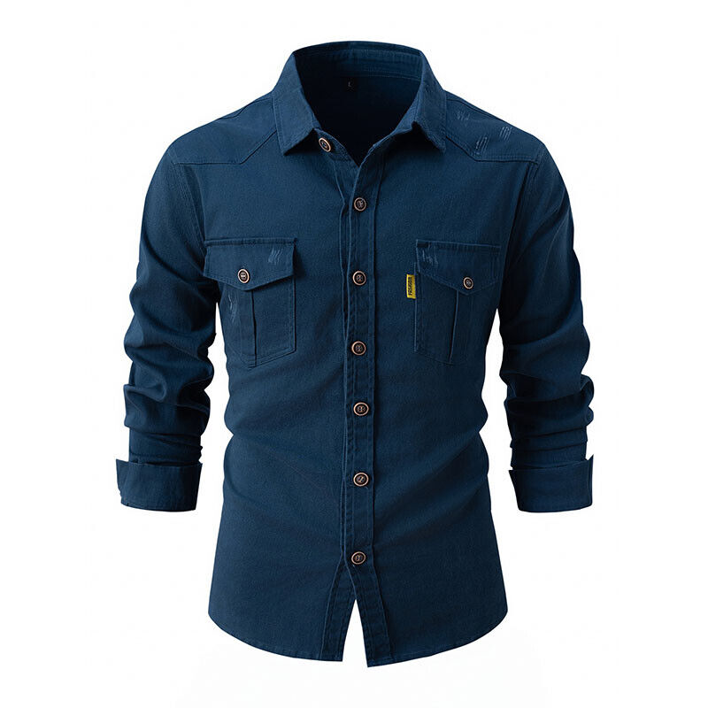 Guillaume | Chemise Homme Cargo Manches Longues Noire