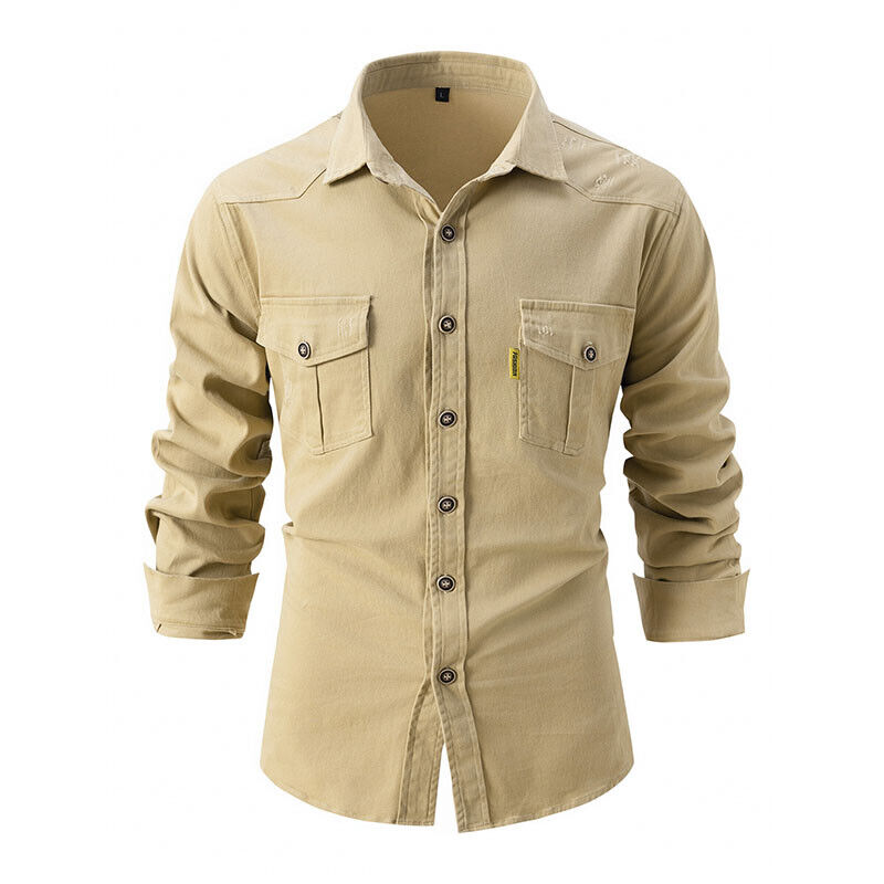 Guillaume | Chemise Homme Cargo Manches Longues Noire