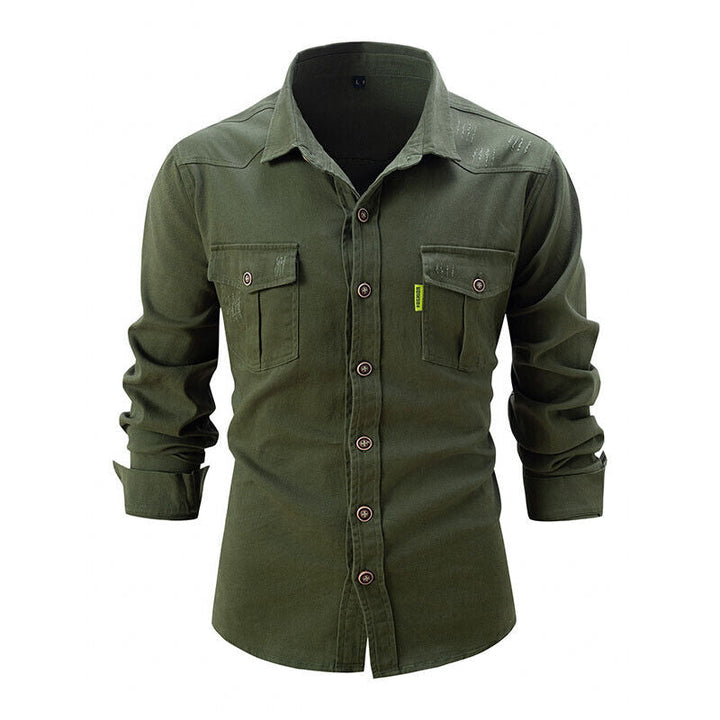 Guillaume | Chemise Homme Cargo Manches Longues Noire