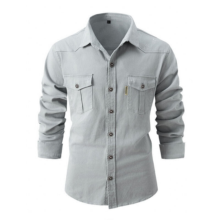 Guillaume | Chemise Homme Cargo Manches Longues Noire