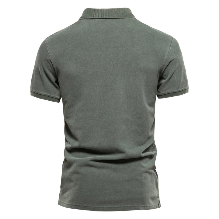 Guillaume | Polo Homme Gris Manches Courtes Col Boutonné