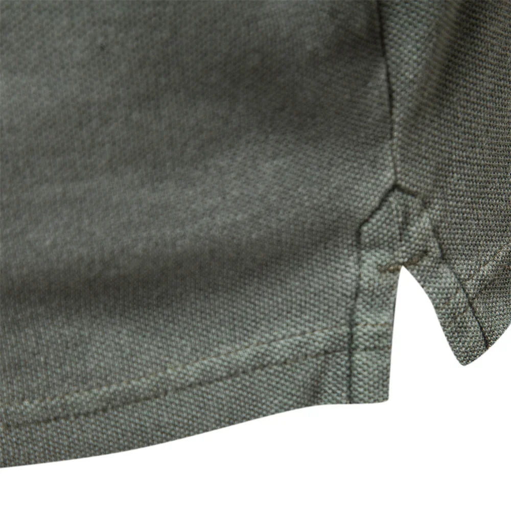 Guillaume | Polo Homme Gris Manches Courtes Col Boutonné
