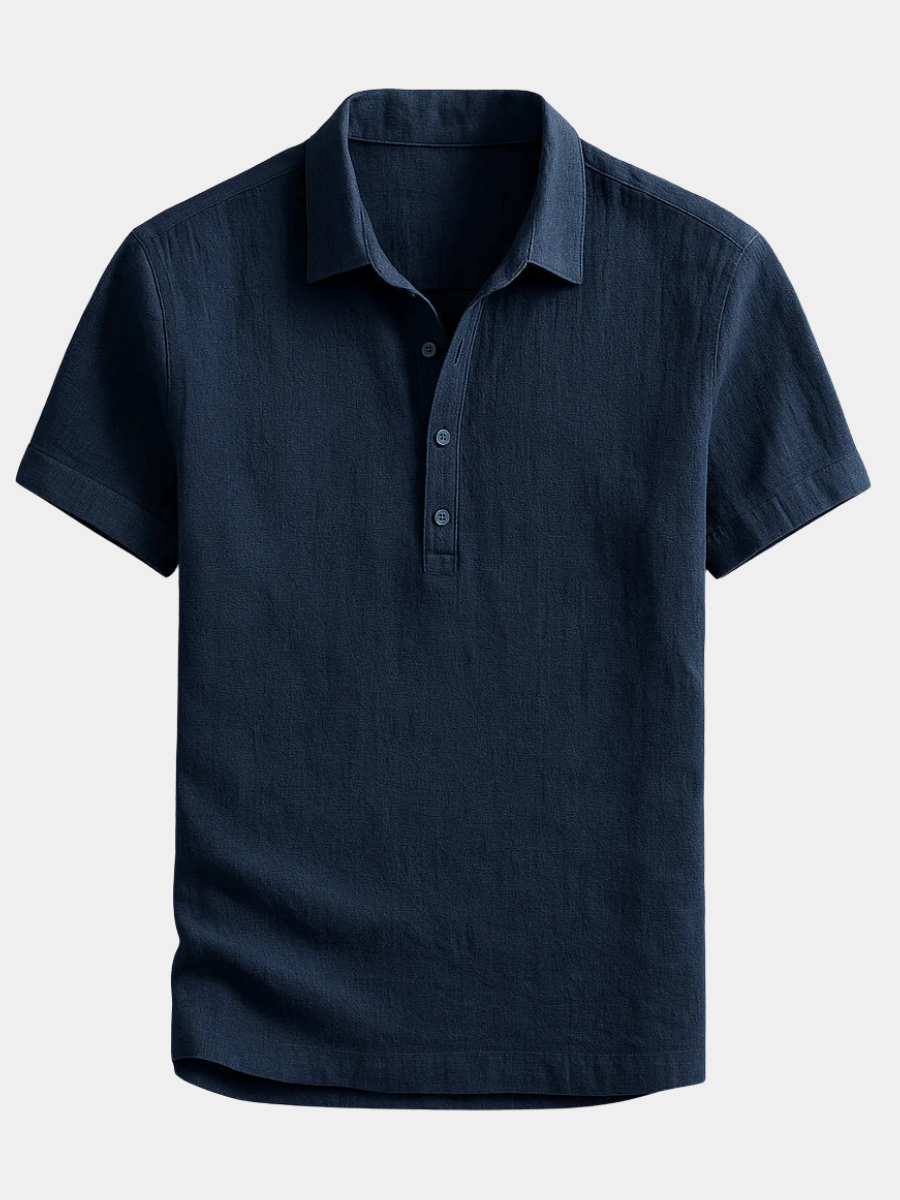 Guillaume | Polo Homme Manches Courtes Lin Marine