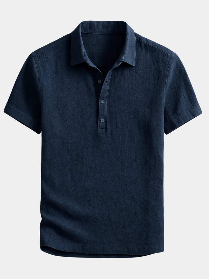 Guillaume | Polo Homme Manches Courtes Lin Marine