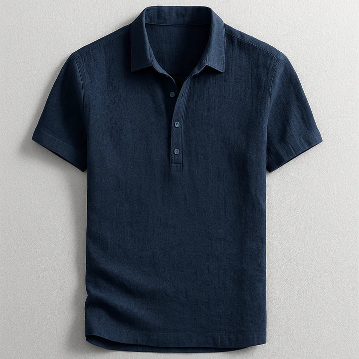 Guillaume | Polo Homme Manches Courtes Lin Marine