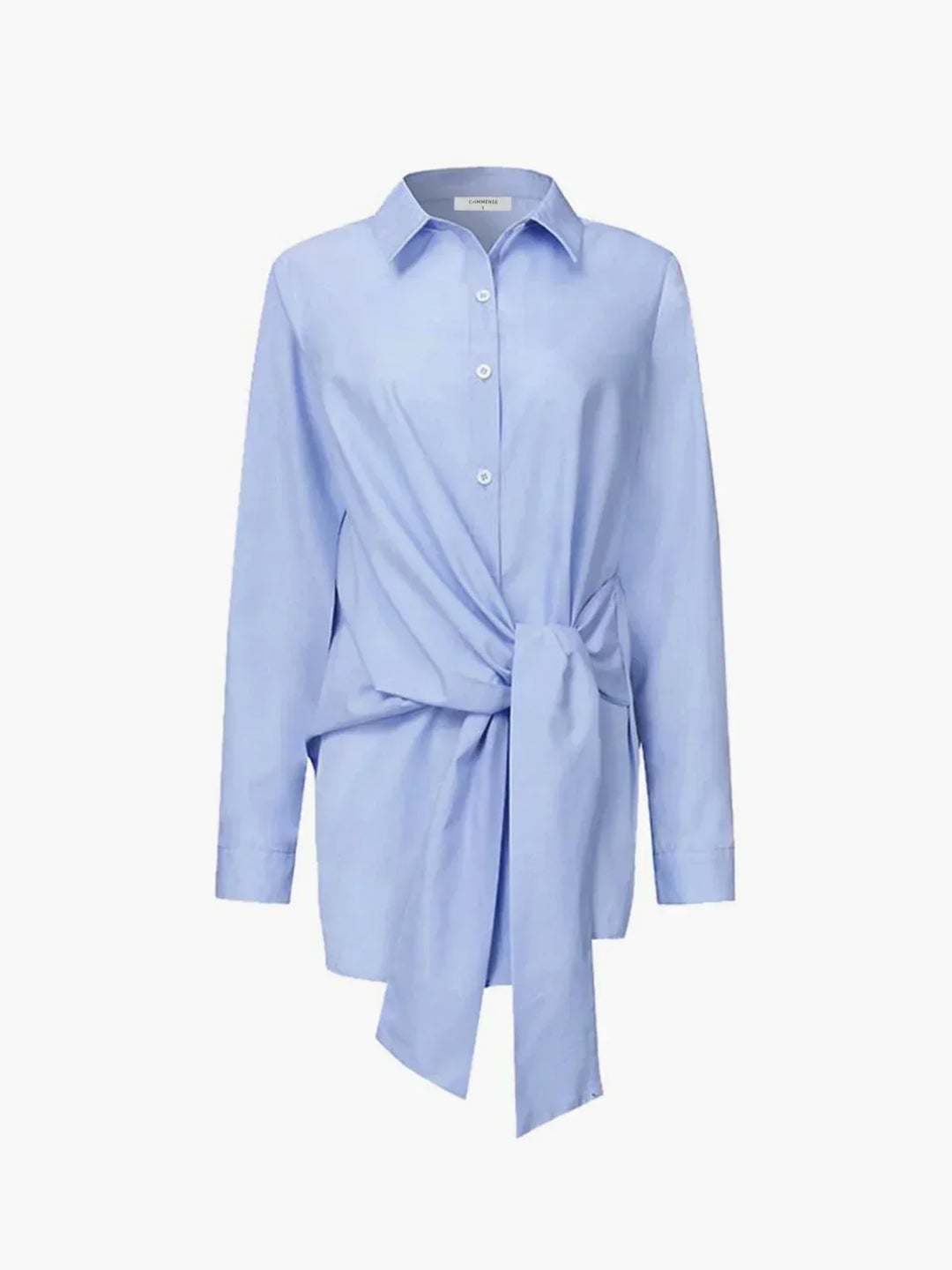 Héloïse | Chemise Femme Bleu Clair Manches Longues Col Pointu