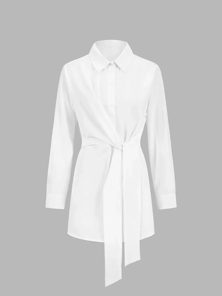 Héloïse | Chemise Femme Bleu Clair Manches Longues Col Pointu