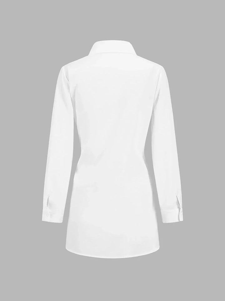 Héloïse | Chemise Femme Bleu Clair Manches Longues Col Pointu