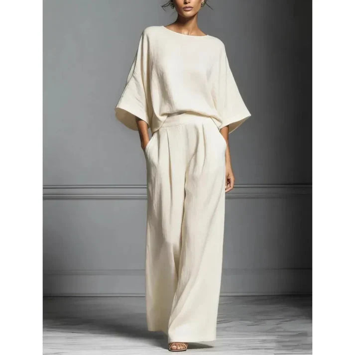 Héloïse | Combinaison Pantalon Large Femme Noire