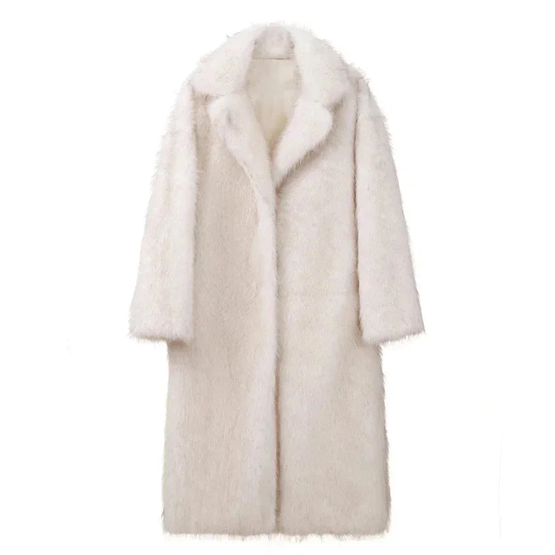 Héloïse | Manteau Femme Fausse Fourrure Oversize Ceinturé