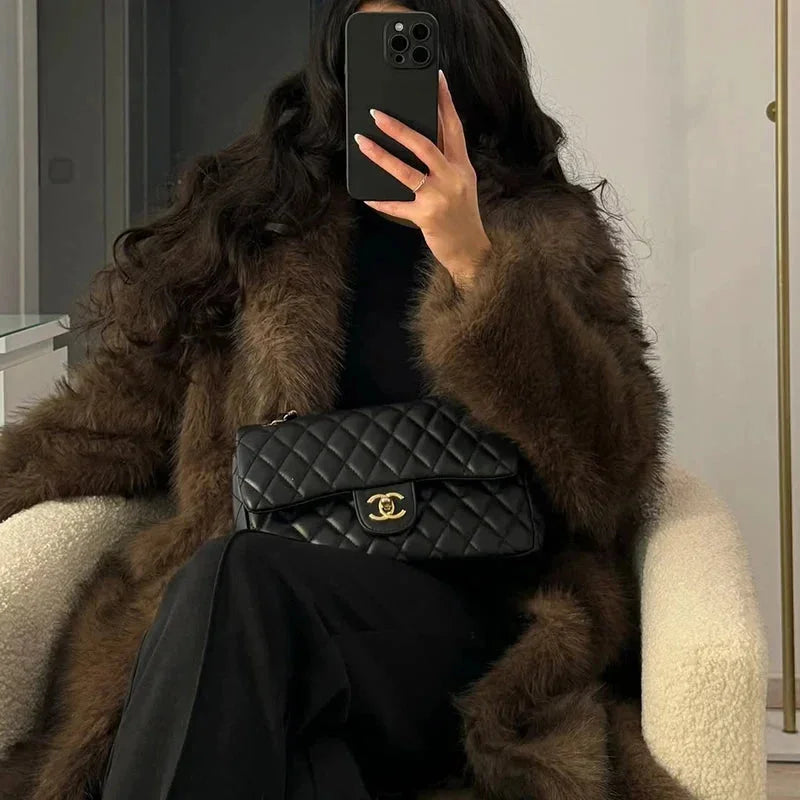 Héloïse | Manteau Femme Fausse Fourrure Oversize Ceinturé