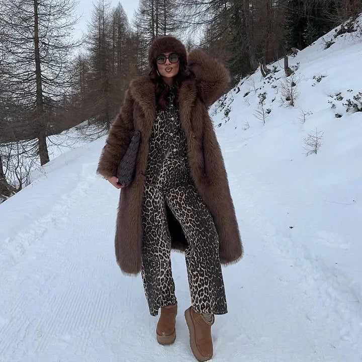 Héloïse | Manteau Femme Fausse Fourrure Oversize Ceinturé