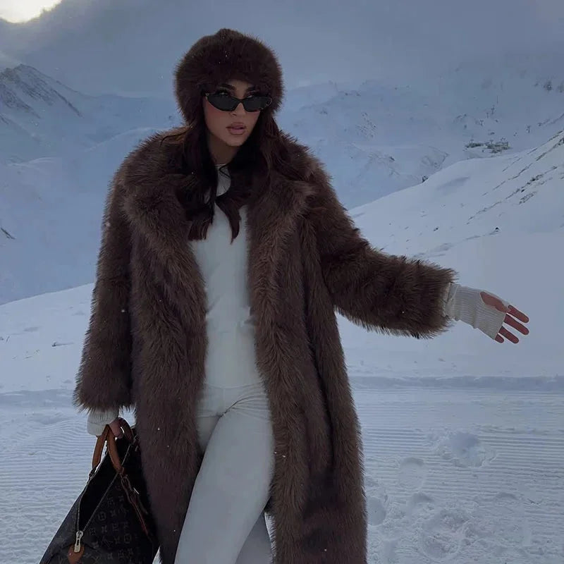 Héloïse | Manteau Femme Fausse Fourrure Oversize Ceinturé