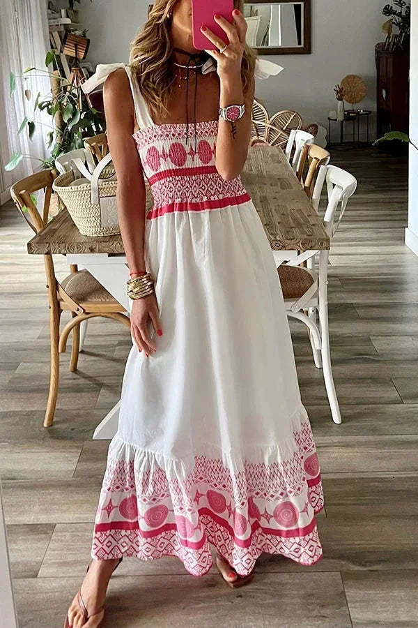 Héloïse | Robe Maxi Femme Broderie Rose