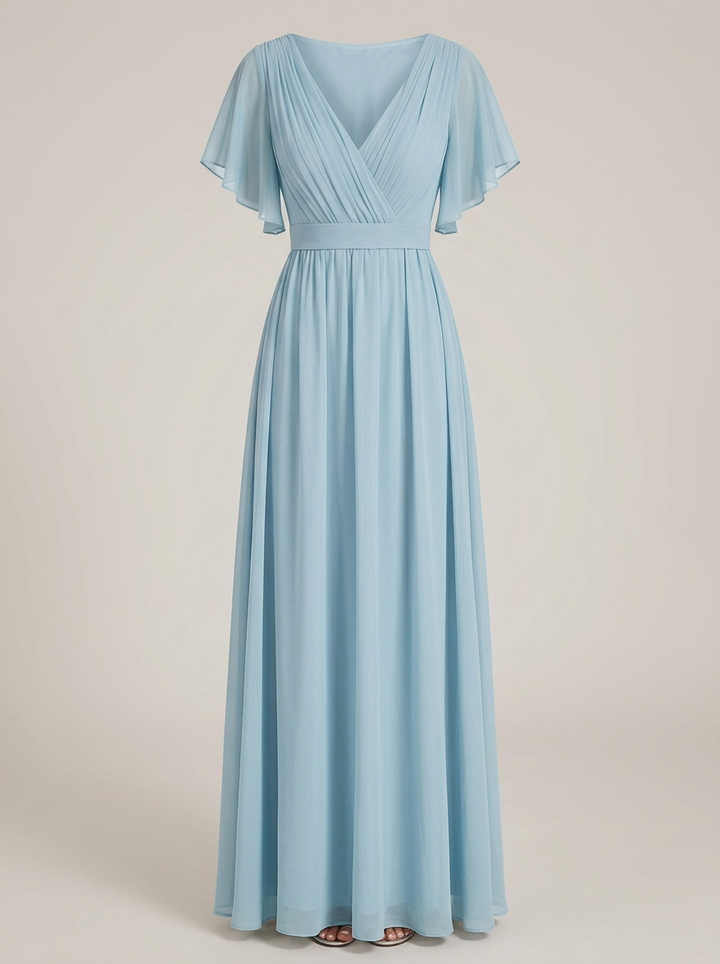 Héloïse | Robe de Soirée Longue Femme Manches Volantées