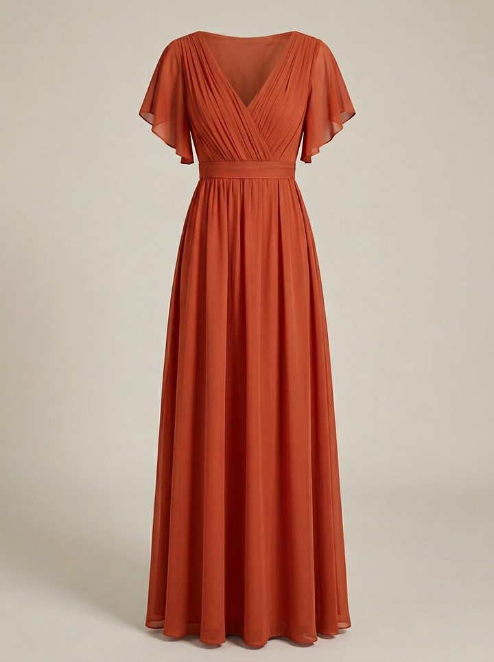 Héloïse | Robe de Soirée Longue Femme Manches Volantées