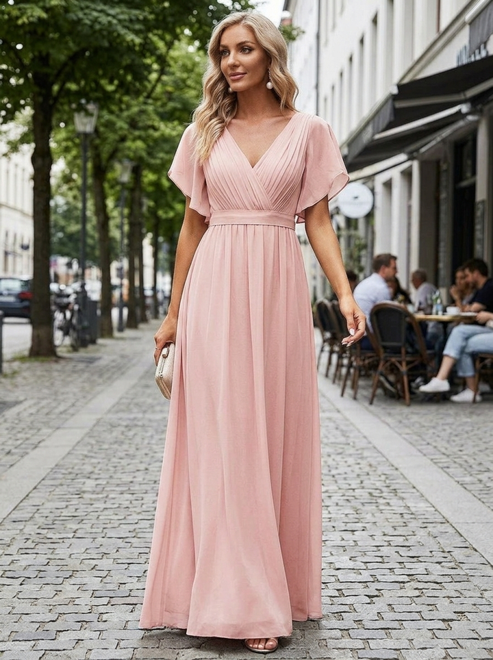 Héloïse | Robe de Soirée Longue Femme Manches Volantées