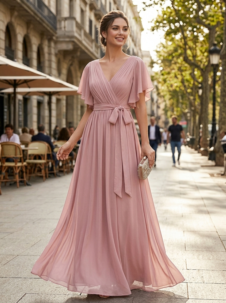 Héloïse | Robe de Soirée Longue Femme Manches Volantées