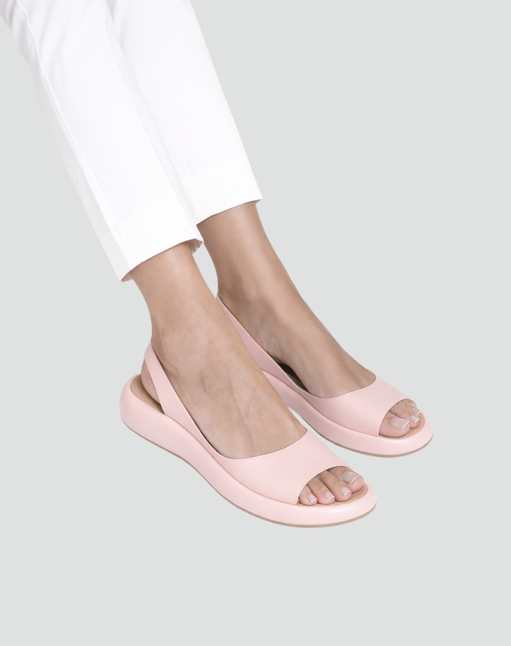 Héloïse | Sandales Plates Roses Slingback Bout Ouvert Femme
