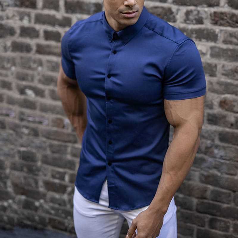 Hugo | Chemise Homme Blanche Ajustée Manches Courtes