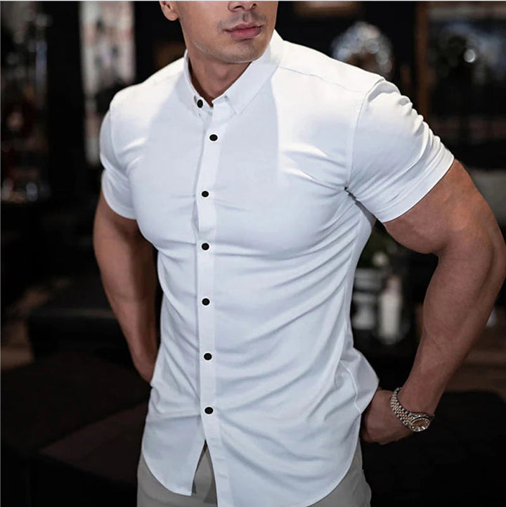Hugo | Chemise Homme Blanche Ajustée Manches Courtes