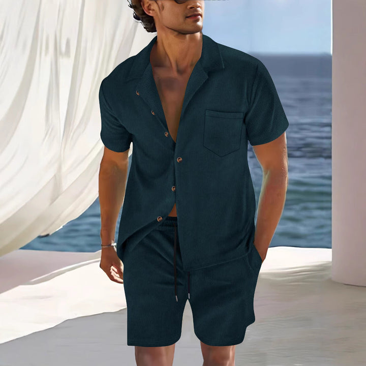 Hugo | Ensemble Short Chemise Homme Beige