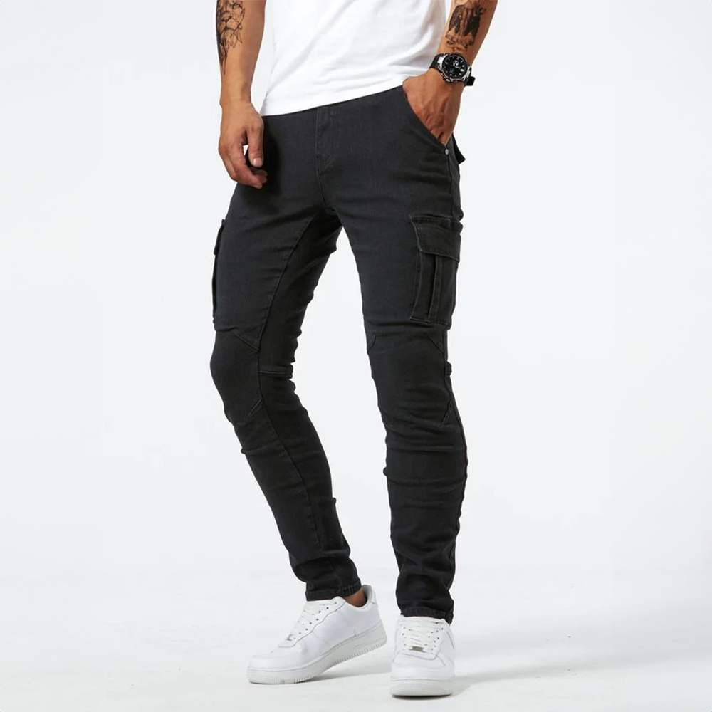Hugo | Pantalon Cargo Homme Denim Gris Ajusté