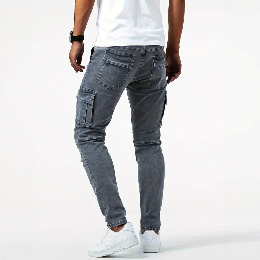 Hugo | Pantalon Cargo Homme Denim Gris Ajusté