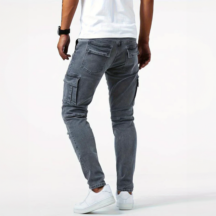 Hugo | Pantalon Cargo Homme Denim Gris Ajusté