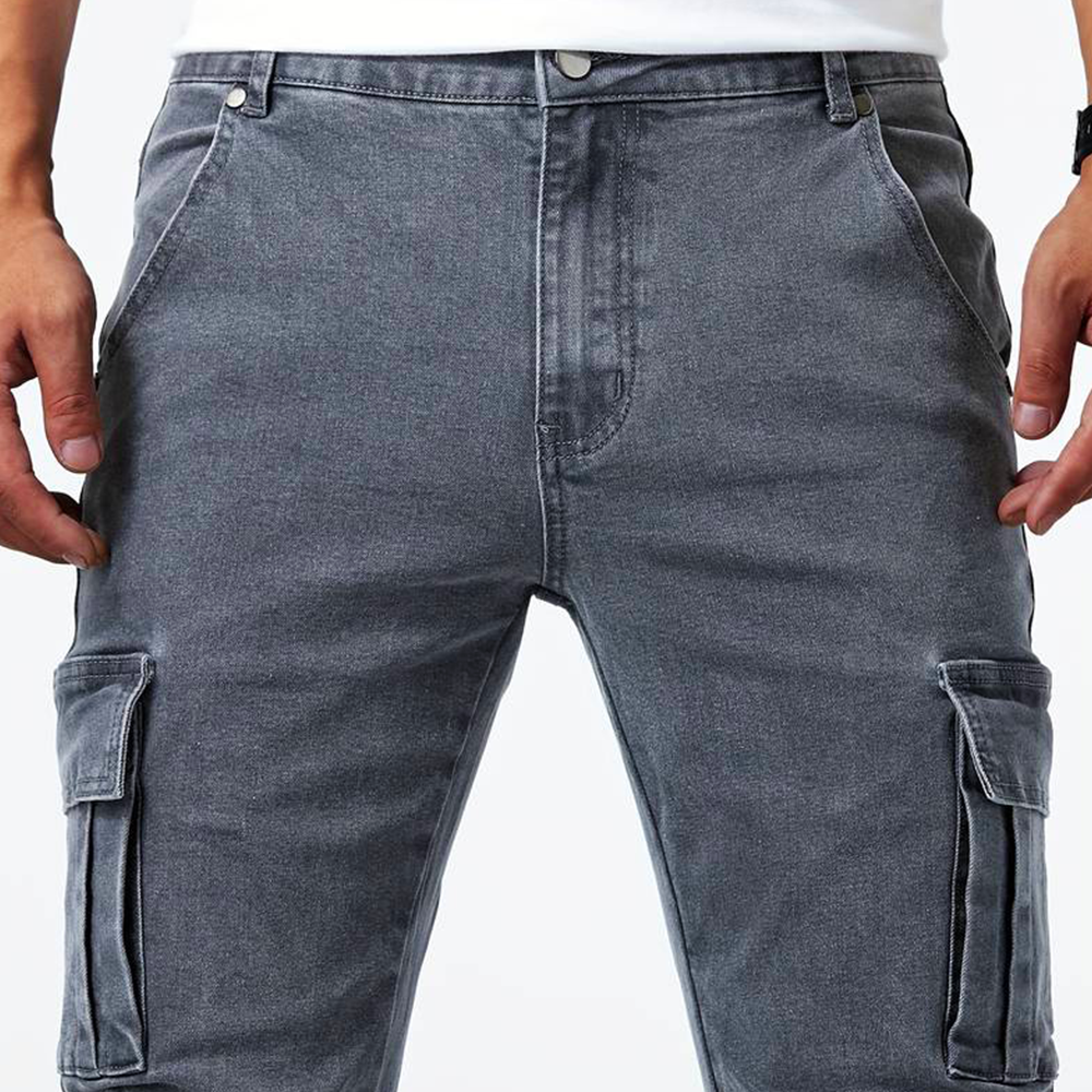 Hugo | Pantalon Cargo Homme Denim Gris Ajusté