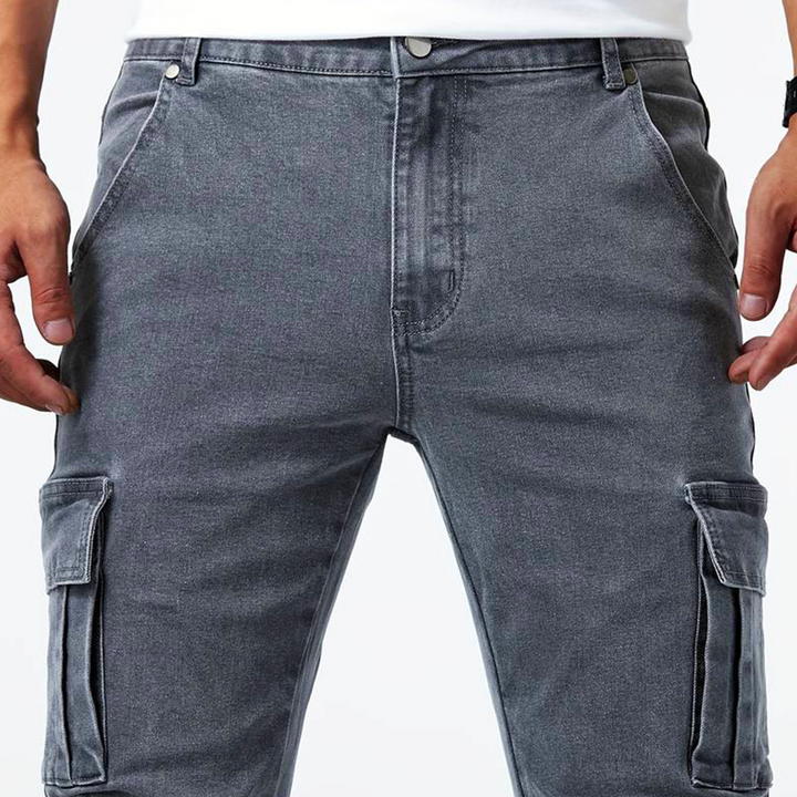 Hugo | Pantalon Cargo Homme Denim Gris Ajusté