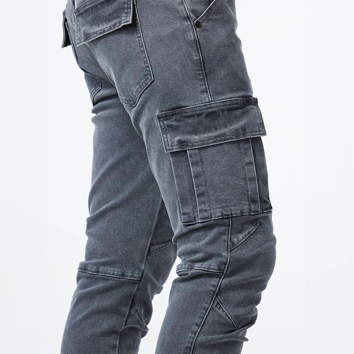 Hugo | Pantalon Cargo Homme Denim Gris Ajusté