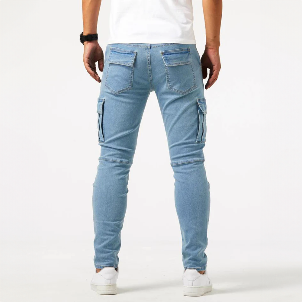 Hugo | Pantalon Cargo Homme Denim Gris Ajusté