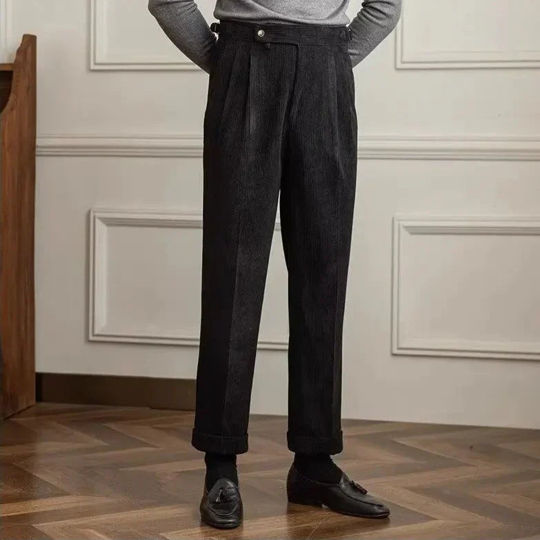 Hugo | Pantalon Velours Côtelé Homme Beige Coupe Ample