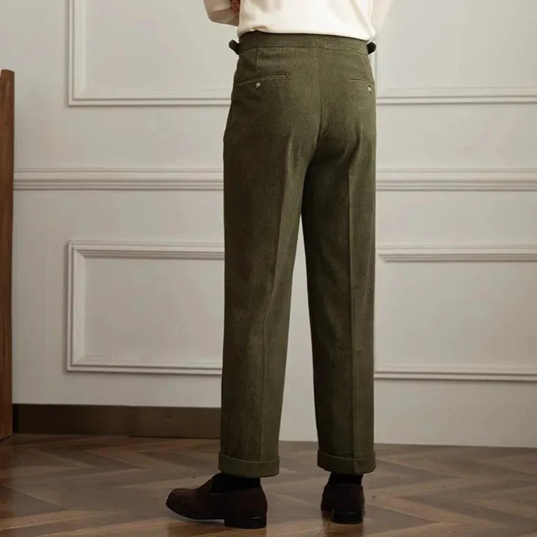 Hugo | Pantalon Velours Côtelé Homme Beige Coupe Ample