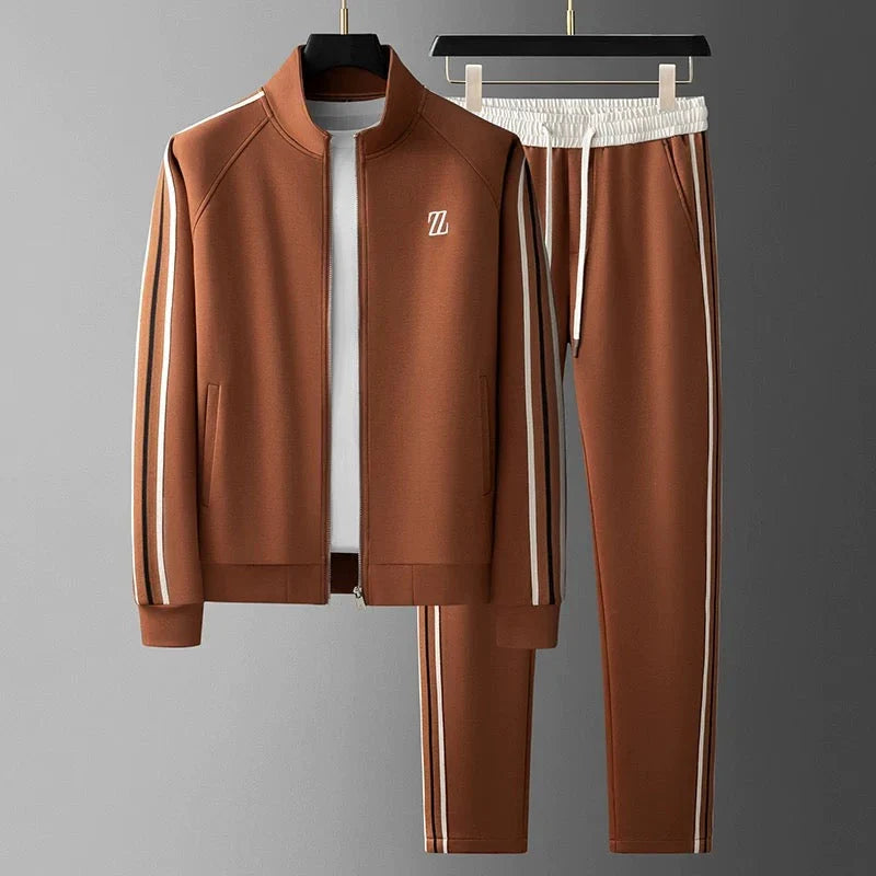Thomas | Survêtement Col Montant Zippé Marron