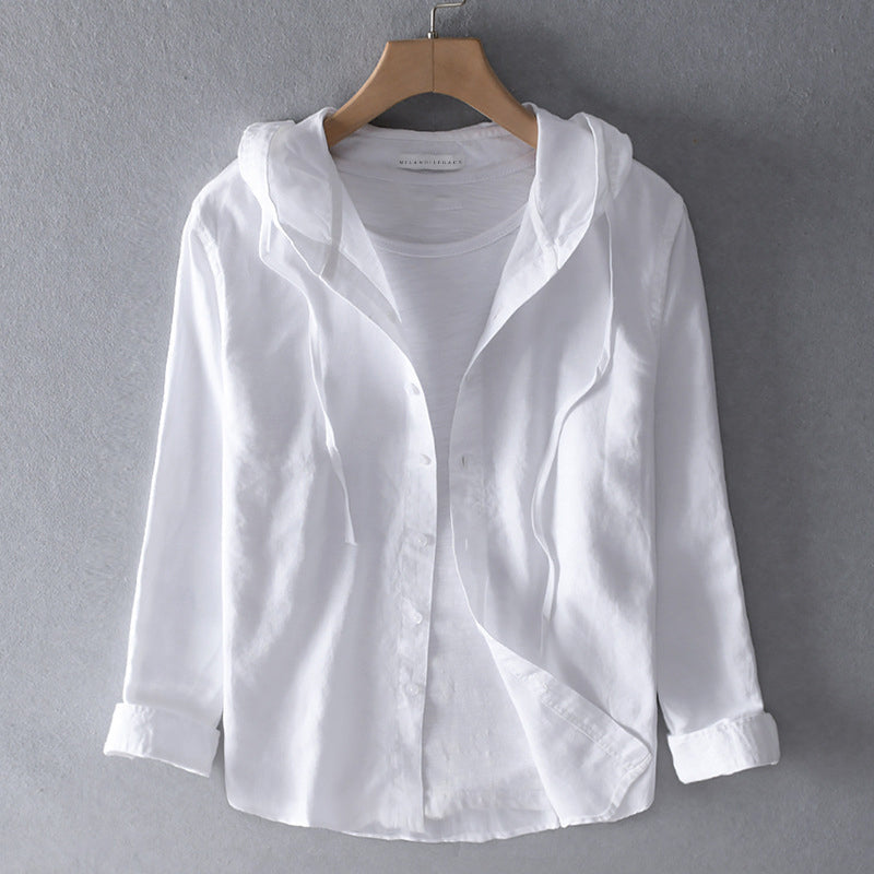 Inès | Chemise Rayée à Capuche Femme