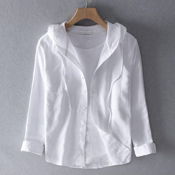 Inès | Chemise Rayée à Capuche Femme