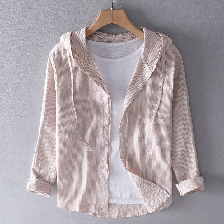 Inès | Chemise Rayée à Capuche Femme