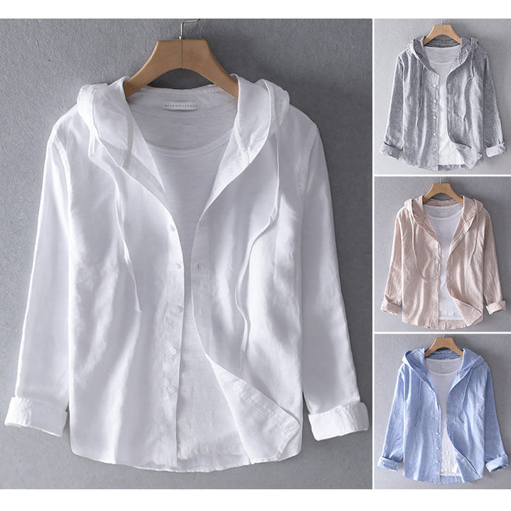 Inès | Chemise Rayée à Capuche Femme