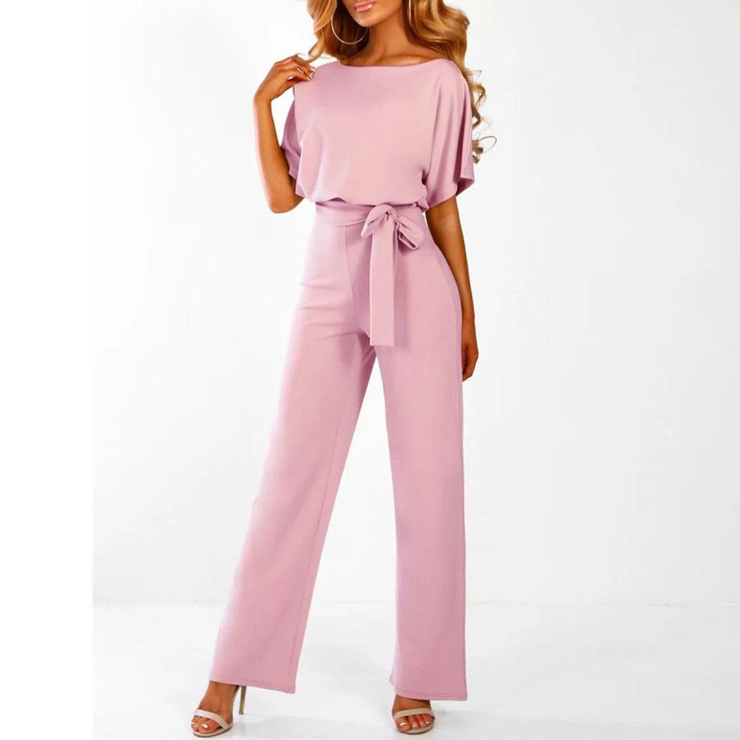 Inès | Combinaison Pantalon Femme Orange Ceinturée