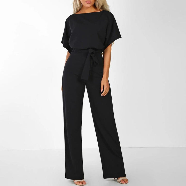 Inès | Combinaison Pantalon Femme Orange Ceinturée