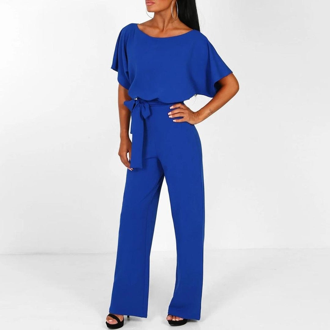 Inès | Combinaison Pantalon Femme Orange Ceinturée