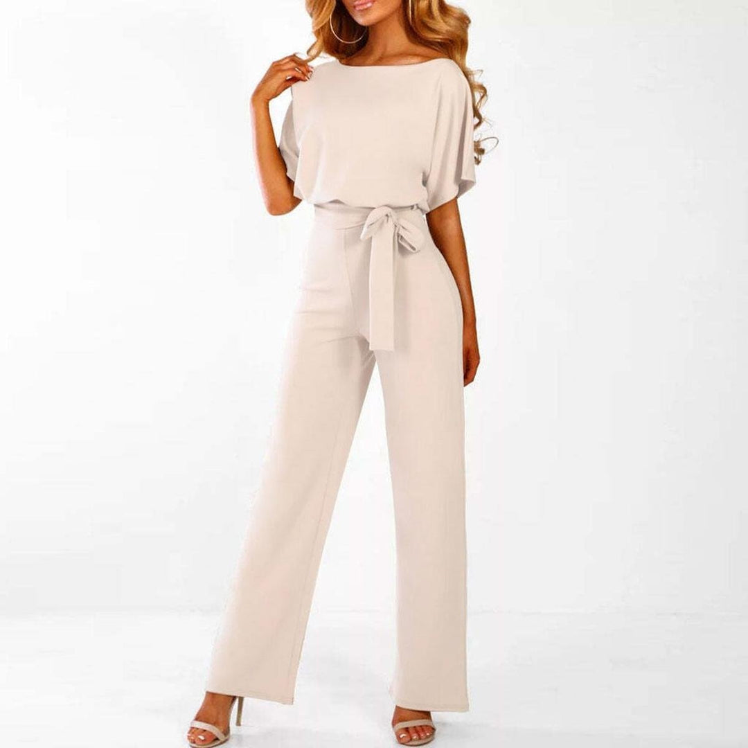 Inès | Combinaison Pantalon Femme Orange Ceinturée