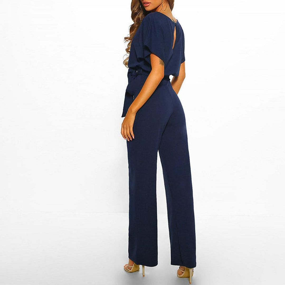 Inès | Combinaison Pantalon Femme Orange Ceinturée
