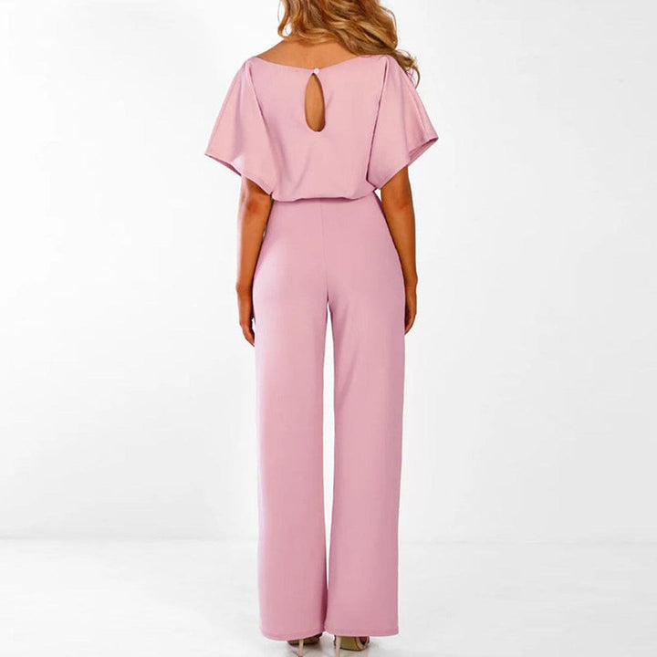 Inès | Combinaison Pantalon Femme Orange Ceinturée
